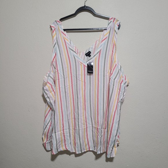 Torrid Multi Striped Sleeveless Top Plus Size 6X Multi - Picture 1 of 4